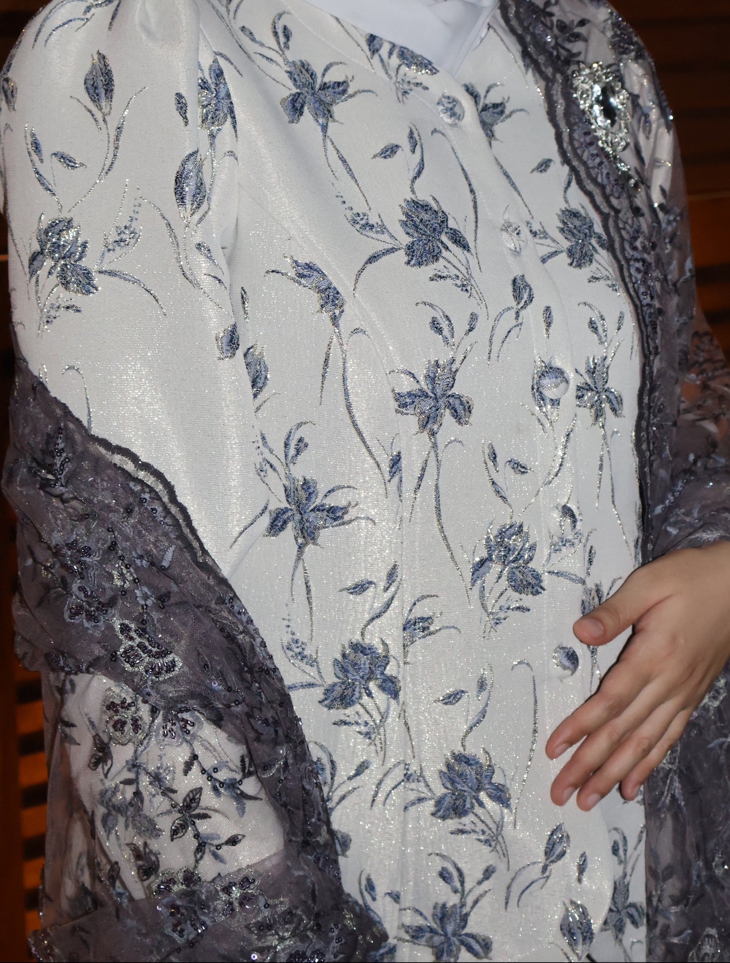 Camilia Brocade in Navy