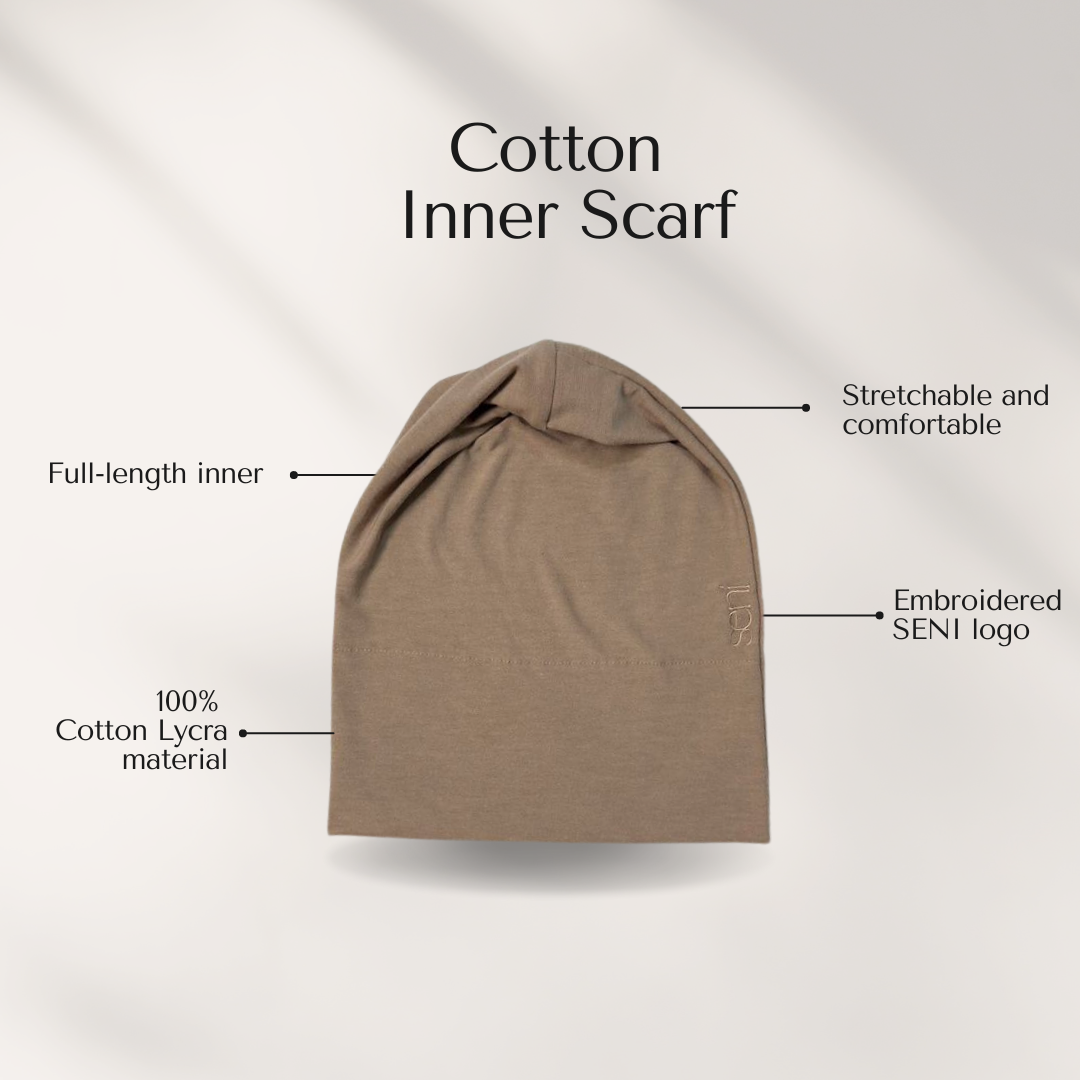 Brown Beige Cotton Inner Scarf